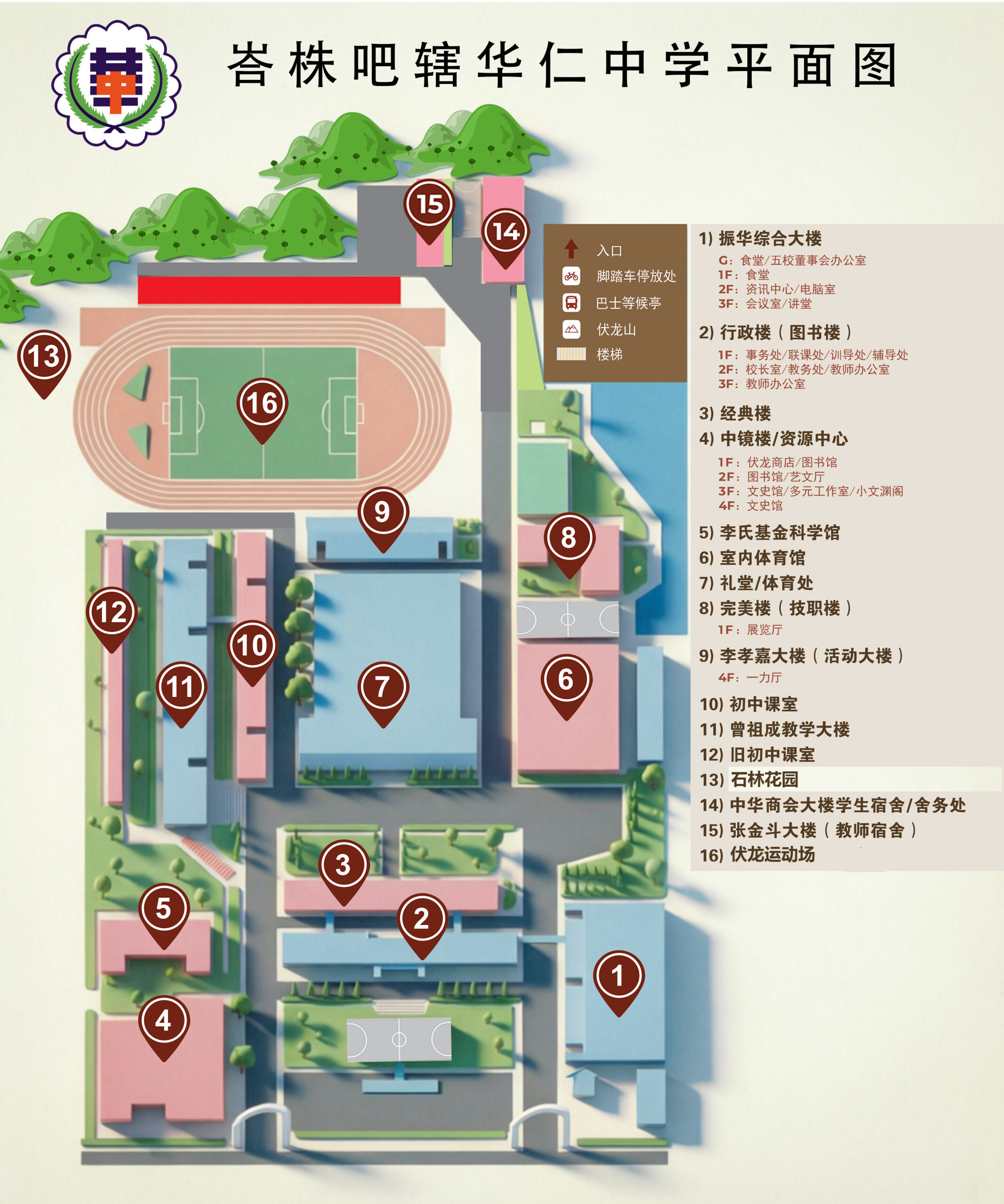 华仁中学校园平面图